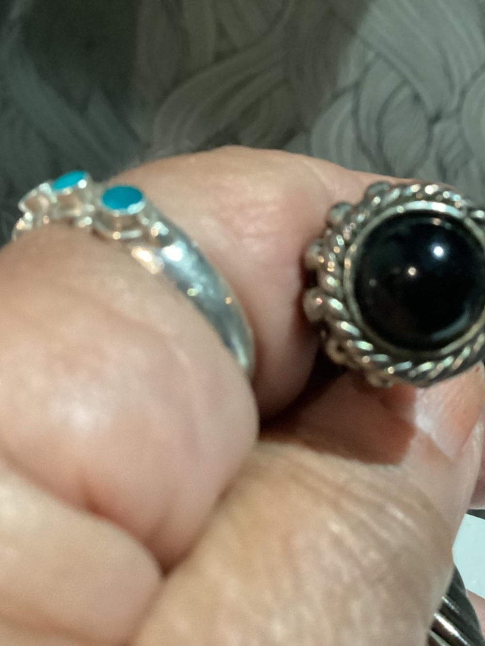 TWISTED CABLE. CUFF DAVID YURMAN STYLE. BLACK DETAILS SILVER TONE - Picture 3 of 9